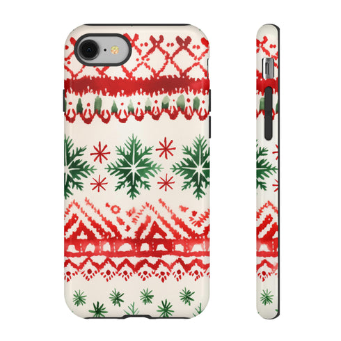 Watercolor Study of Christmas Patterns - Impact Resistant Phone Case iPhone 8 Glossy